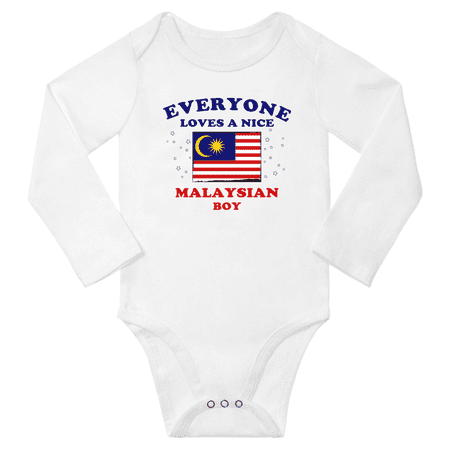 Everyone Loves a Nice Malaysian Boy Baby Long Slevve Romper Bodysuit (White 6-12 Months)
Everyone Loves a Nice Malaysian Boy Baby Long Slevve Romper Bodysuit (White 6-12 Months)