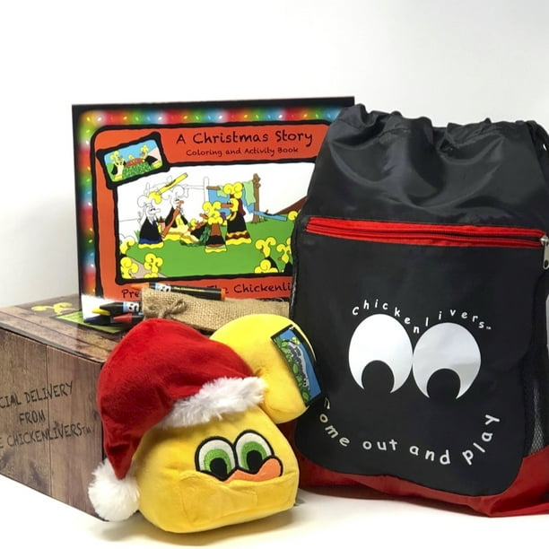 Christmas Character Originals by The Chickenlivers Santa Stuffed Animal Plush and Coloring Book Set Unique Toys For Kids
