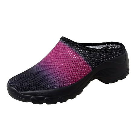 

SEMIMAY Shoes Walking Platform With Arch Support Outdoor Half Comfort Slippers Casual Knit Wedge Breathable Shoes Women s casual shoes