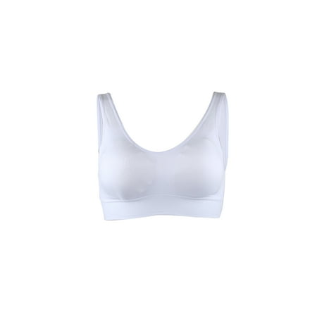 Allegra K Women s Removable Pads Seamless Wirefree Sleep Vest Tops Bra