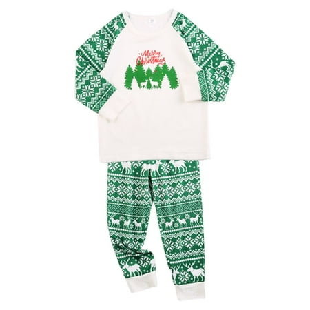 Supporting Family Pajamas Christmas Parent-child Pajamas Set Christmas Tree Print Two-piece