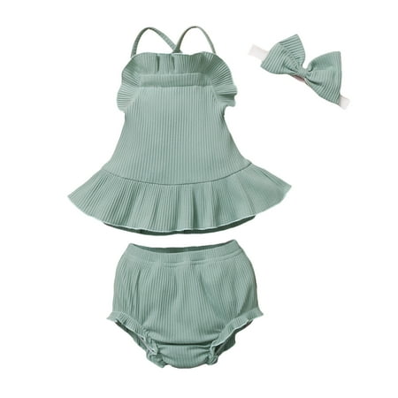 Fesfesfes Infant Baby Girls Solid Ruffles Backless Suspender Tops Shorts Headbands Outfits
Fesfesfes Infant Baby Girls Solid Ruffles Backless Suspender Tops Shorts Headbands Outfits