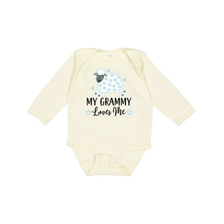 Inktastic Grammy Loves Me Grandson Lamb Gift Baby Boy or Baby Girl Long Sleeve Bodysuit