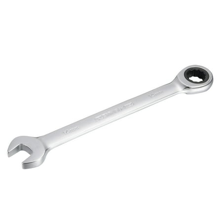 Metric 14mm Box Open Ended Ratchet Combination Wrench Chrome Finish Cr-V