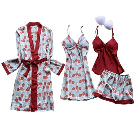 TAIAOJING Women s Short and Sleep Tee Set Pajamas Robes Gown Nightgown Sets 4 Pieces Heart Dot Simple Fashion Daily Bed Satin Breathable Gift
TAIAOJING Women s Short and Sleep Tee Set Pajamas Robes Gown Nightgown Sets 4 Pieces Heart Dot Simple Fashion Daily Bed Satin Breathable Gift
