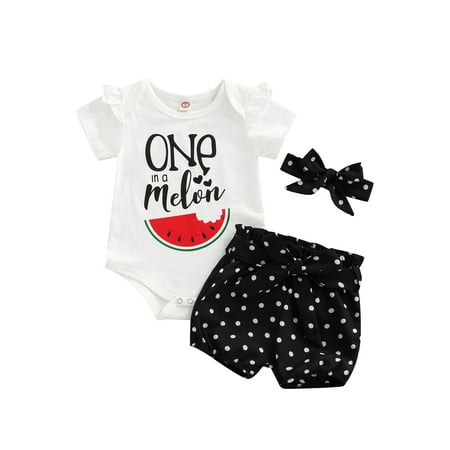 aturustex Newborn Infant Girl Summer Outfit Letters and Watermelon Print Short Sleeve Romper Tops High Waist Polka Dots Tie Up Shorts Headdress Set
aturustex Newborn Infant Girl Summer Outfit Letters and Watermelon Print Short Sleeve Romper Tops High Waist Polka Dots Tie Up Shorts Headdress Set