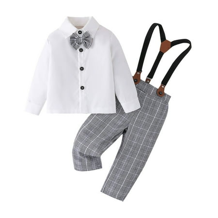 NIUREDLTD Toddler Gentleman Suit Outfits Kids Outfit Soft Cotton Warm Long Sleeve Bow Shirt And Plaid Bib Pants Clothes Set For Boys Or Girls Baby Boy Clothes Set White 9M
NIUREDLTD Toddler Gentleman Suit Outfits Kids Outfit Soft Cotton Warm Long Sleeve Bow Shirt And Plaid Bib Pants Clothes Set For Boys Or Girls Baby Boy Clothes Set White 9M