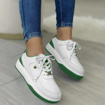 Sneakers Ladies Fashion Color Blocking Leather Lace Up Comfortable Thick Soled Casual Sports Shoes
Sneakers Ladies Fashion Color Blocking Leather Lace Up Comfortable Thick Soled Casual Sports Shoes