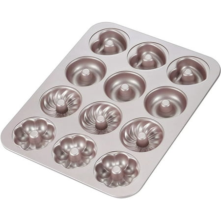 Donut Mold Cake Pan 12-Cavity Non-Stick Pattern Doughnut Bakeware for Oven Baking
Donut Mold Cake Pan 12-Cavity Non-Stick Pattern Doughnut Bakeware for Oven Baking