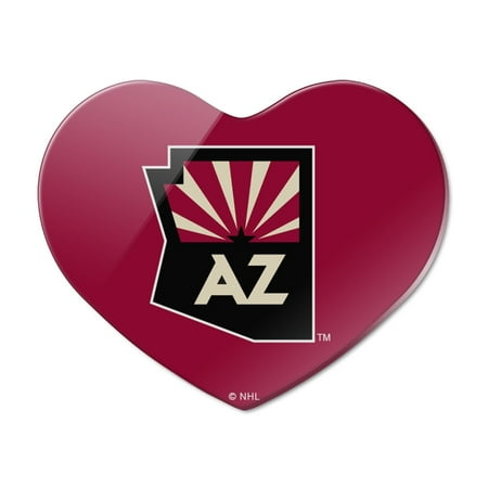 NHL Arizona Coyotes Logo Heart Acrylic Fridge Refrigerator Magnet