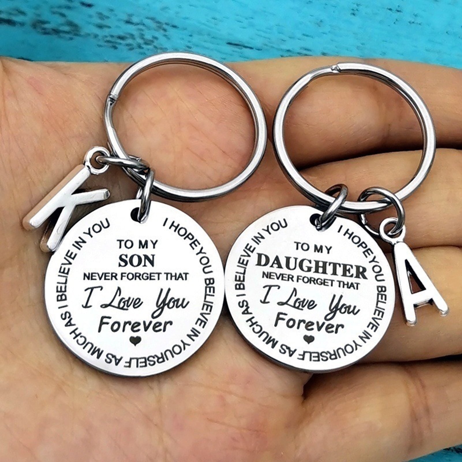 Yesbay Key Chain Eco-friendly English Letter Printed Stainless Steel DIY  Car Keyring Accessories for Gift,daughter B - Walmart.com