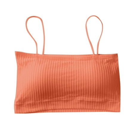 Qcmgmg T-Shirt Bra for Women Spaghetti Strap Cami Solid Wireless Bra Orange Free Size
Qcmgmg T-Shirt Bra for Women Spaghetti Strap Cami Solid Wireless Bra Orange Free Size