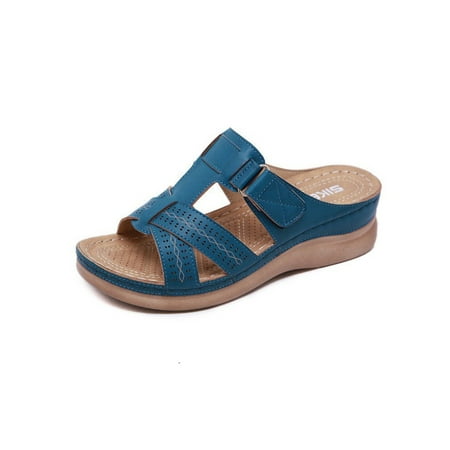 Woobling Ladies Wedge Sandals Beach Slides Summer Orthotic Sandal Womens Slide Slippers Comfort Casual Shoes Platform Peep Toe Blue 5.5
Woobling Ladies Wedge Sandals Beach Slides Summer Orthotic Sandal Womens Slide Slippers Comfort Casual Shoes Platform Peep Toe Blue 5.5
