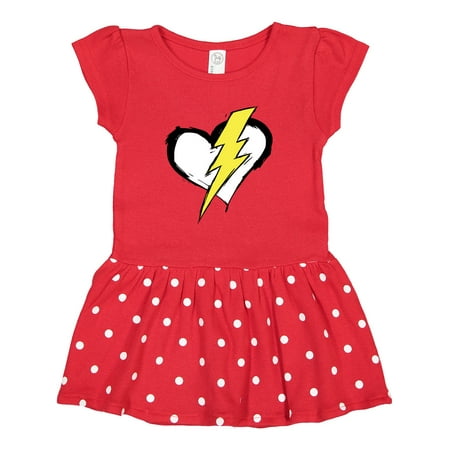 Inktastic Lightning Bolt Heart Gift Toddler Girl Dress
