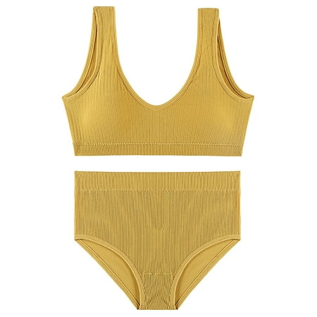 WANYNG womens underwear Women s 2 Piece Seamless Lingerie Halter No Padding Bra And Set Solid Sport Nylon Yellow XL
WANYNG womens underwear Women s 2 Piece Seamless Lingerie Halter No Padding Bra And Set Solid Sport Nylon Yellow XL