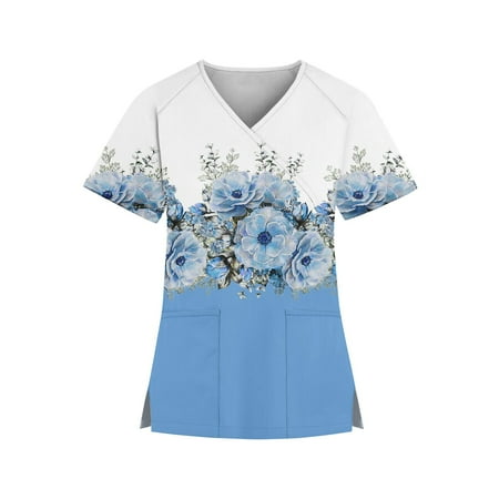 Qcmgmg Womens Scrub Tops Plus Size Floral Mock Wrap V Neck Plus Size Scrubs Workwear Uniform Short Sleeve Nursing Medical Scrub Tops for Women Print with Two Pockets Blue XL
Qcmgmg Womens Scrub Tops Plus Size Floral Mock Wrap V Neck Plus Size Scrubs Workwear Uniform Short Sleeve Nursing Medical Scrub Tops for Women Print with Two Pockets Blue XL