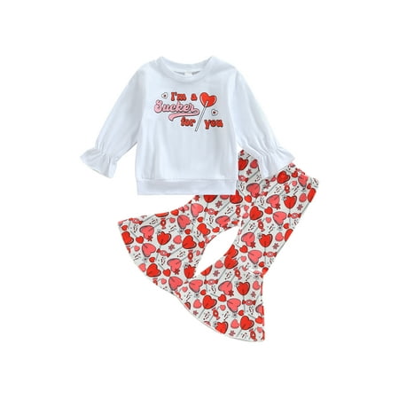 Ma&Baby Toddler Baby Girls Autumn Clothes Sets Long Sleeve Letter Print Pullover Tops + Heart Print Flared Pants
Ma&Baby Toddler Baby Girls Autumn Clothes Sets Long Sleeve Letter Print Pullover Tops + Heart Print Flared Pants