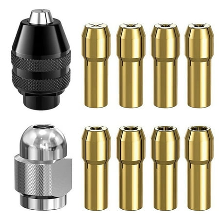 Drill Chuck Collet Set for 1/32inch to 1/8inch Replacement 4486 Keyless Bit with Replacement Drill Nut Set
Drill Chuck Collet Set for 1/32inch to 1/8inch Replacement 4486 Keyless Bit with Replacement Drill Nut Set