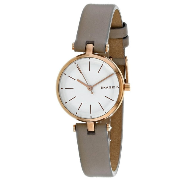 more order Skagen Women Anita Gray Leather Strap Watch 30mm