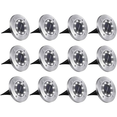 Solar Ground Lights 8 LED Solar Disk Lights Solar Powered In-Ground Lights Outdoor Waterproof for Garden Patio Lawn Pathway Step Decks- White Lights(12 Pack)
Solar Ground Lights 8 LED Solar Disk Lights Solar Powered In-Ground Lights Outdoor Waterproof for Garden Patio Lawn Pathway Step Decks- White Lights(12 Pack)