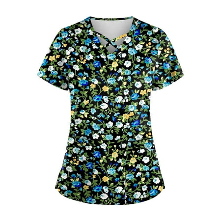 TKing Fashion Women Plus Size Scrubs Top V-Neck Short Sleeve Printed Pockets Work Blouse for Women Green XL
TKing Fashion Women Plus Size Scrubs Top V-Neck Short Sleeve Printed Pockets Work Blouse for Women Green XL