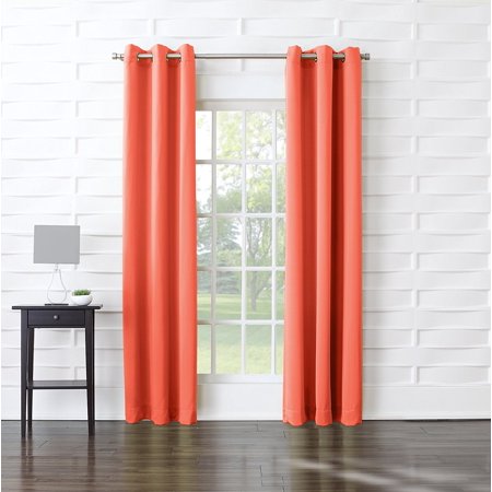 Becca Energy Efficient Grommet Curtain Panel, 40" x 95", Tangerine Orange, Imported By Sun Zero From USA