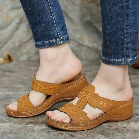 Zpanxa Slippers for Women Summer Ladies Fashion Open-toe Flower Embroidered Sandals Flip Flops for Women Brown 37
Zpanxa Slippers for Women Summer Ladies Fashion Open-toe Flower Embroidered Sandals Flip Flops for Women Brown 37