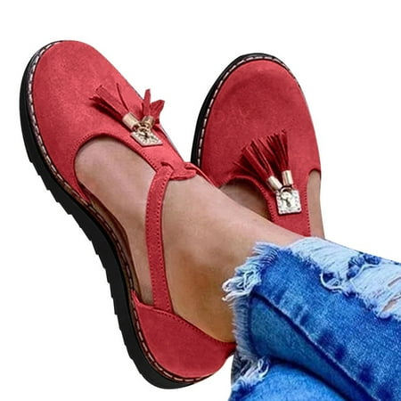 ERTUTUYI Ladies Shoes Tassel Round Toe Flat Pumps Thick Bottom Tassel Leopard Print Beach Casual Shoes Red 36
ERTUTUYI Ladies Shoes Tassel Round Toe Flat Pumps Thick Bottom Tassel Leopard Print Beach Casual Shoes Red 36