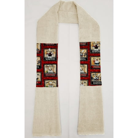 Fat Bistro Chefs Kitchen Towel Boa / Scarf (Off White)