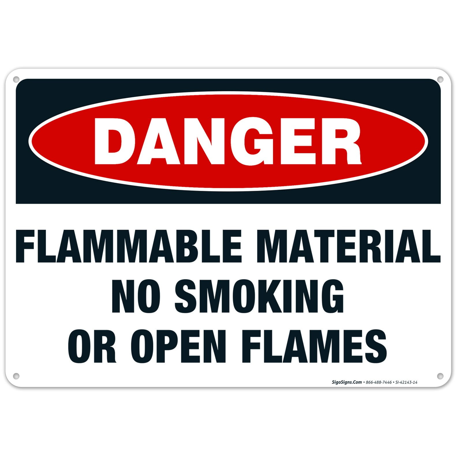 Danger Flammable Materials Sign No Smoking Or Open Flames Sign Walmart Walmart