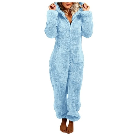 Tangnade Jumpsuits For Women Dressy Women Long Sleeve Hooded Jumpsuit Pajamas Casual Winter Warm Rompe Sleepwear Blue L
Tangnade Jumpsuits For Women Dressy Women Long Sleeve Hooded Jumpsuit Pajamas Casual Winter Warm Rompe Sleepwear Blue L