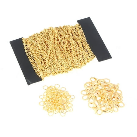 NUOLUX 12M Iron DIY Chain with 100 Opening Rings and 30 Lobster Clasp Kit Necklace Accessories for Jewelry Making (Gold)
NUOLUX 12M Iron DIY Chain with 100 Opening Rings and 30 Lobster Clasp Kit Necklace Accessories for Jewelry Making (Gold)
