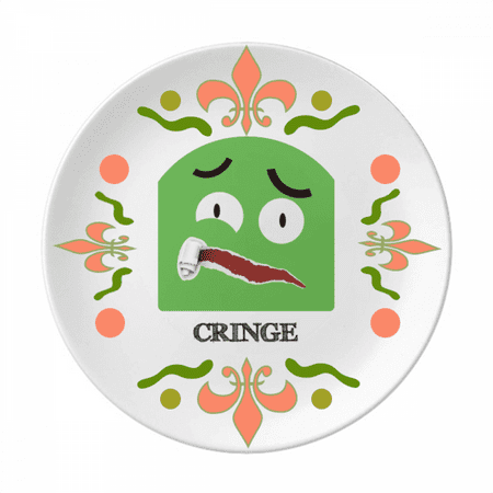 Green Scared Emotion Cringe Afraid Flower Ceramics Plate Tableware Dinner Dish