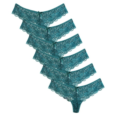 

Underwear Women AXXD Underwear Lace Bikini Panties Silky Comfy Lace Briefs 6-Pack Green 8