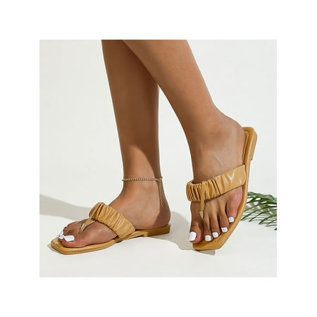 Frontwalk Women Slides Beach Flat Sandals Pleated Flip Flops Outdoor Anti Skid Slide Slippers Womens Slip On Thong Sandal Khaki 8
Frontwalk Women Slides Beach Flat Sandals Pleated Flip Flops Outdoor Anti Skid Slide Slippers Womens Slip On Thong Sandal Khaki 8