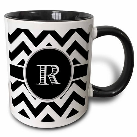 3dRose Black and white chevron monogram initial R - Two Tone Black Mug 11-ounce
3dRose Black and white chevron monogram initial R - Two Tone Black Mug 11-ounce