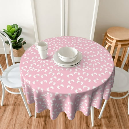 TEQUAN 60 Round Tablecloth Pink Baby Footprints Pattern Washable Polyester Table Cloth Waterproof Wrinkle Resistant Decorative Table Cover
TEQUAN 60 Round Tablecloth Pink Baby Footprints Pattern Washable Polyester Table Cloth Waterproof Wrinkle Resistant Decorative Table Cover