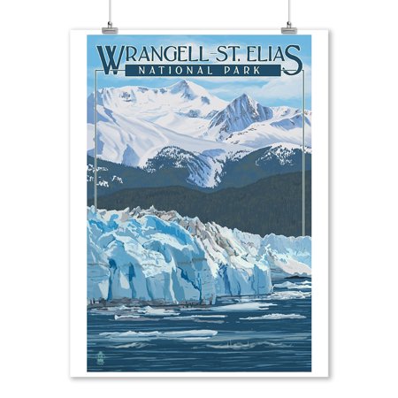 Wrangell - St. Elias National Park, Alaska - Glacier - Lantern Press Artwork (9x12 Art Print, Wall Decor Travel Poster)