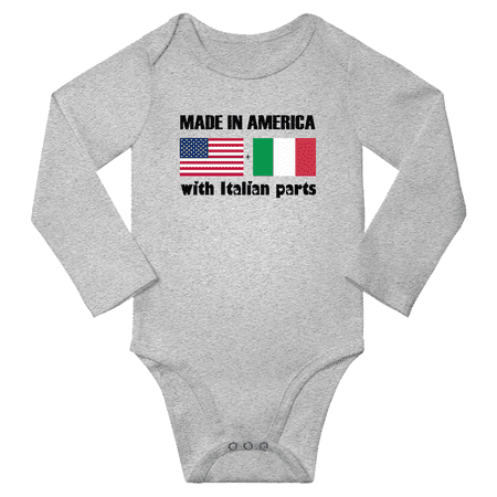 Made in America With Italian Parts Baby Long Sleeve Bodysuit (Gray 12 Months)
Made in America With Italian Parts Baby Long Sleeve Bodysuit (Gray 12 Months)