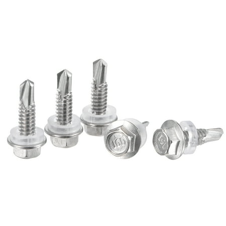 Uxcell #12 x 3/4 410 Stainless Steel Hex Washer Head Self Drilling Screws Point 50 Pack
Uxcell #12 x 3/4 410 Stainless Steel Hex Washer Head Self Drilling Screws Point 50 Pack