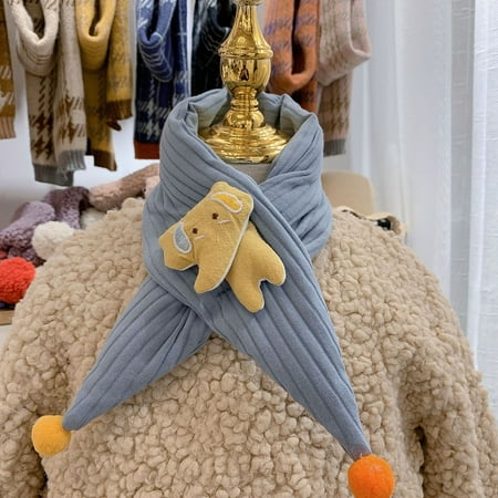 Boys And Girls Kids Cartoon Elephant Shawls Scarves Collar Thickening Scarf