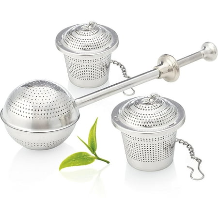 Tea Infuser Set Stainless Steel Loose Leaf Tea Strainers | Pack of 3 | by UENDURE
Tea Infuser Set Stainless Steel Loose Leaf Tea Strainers | Pack of 3 | by UENDURE