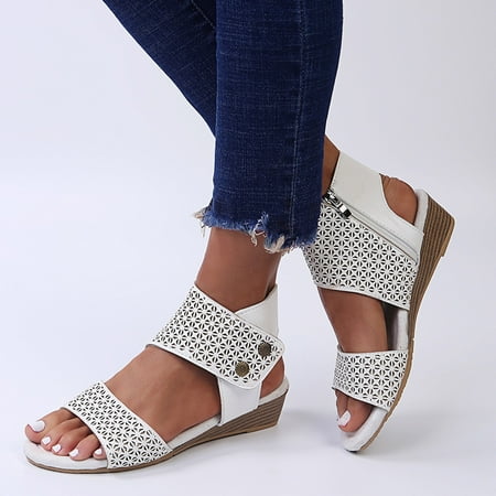HIBRO Women HollowOpen Toe Breathable Sandals Zipper Casual Solid Color Wedges Shoes
HIBRO Women HollowOpen Toe Breathable Sandals Zipper Casual Solid Color Wedges Shoes