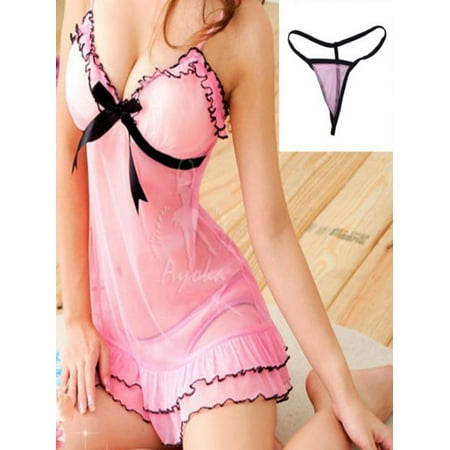 OUMY Women Sleeveless Babydoll Lingerie Nightdress With G-String
OUMY Women Sleeveless Babydoll Lingerie Nightdress With G-String