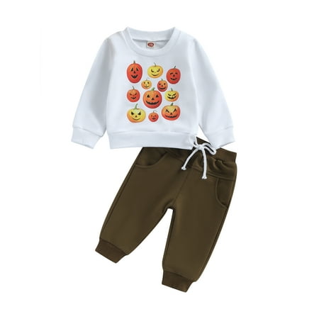 Qtinghua Infant Toddler Baby Boy Halloween Clothes Pumpkin Print Long Sleeve Sweatshirt and Elastic Pants Set White 2-3 Years
Qtinghua Infant Toddler Baby Boy Halloween Clothes Pumpkin Print Long Sleeve Sweatshirt and Elastic Pants Set White 2-3 Years