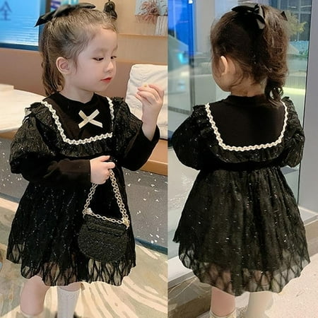 Spring Fall Black Baby Princess Dress Girls Puff Long Sleeve A-LINE Cute Bow Mesh Glitter Dresses For Party Baptism Birthday
Spring Fall Black Baby Princess Dress Girls Puff Long Sleeve A-LINE Cute Bow Mesh Glitter Dresses For Party Baptism Birthday