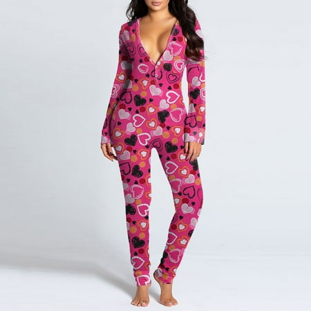 PEONAVET Onesie Pajamas for Women Sexy V Neck Butt Button Flap Jumpsuit Valentine s Day Heart Printed Jumpsuits Long Sleeve Button Onesies Pajama Club Rompers Sleepwear
PEONAVET Onesie Pajamas for Women Sexy V Neck Butt Button Flap Jumpsuit Valentine s Day Heart Printed Jumpsuits Long Sleeve Button Onesies Pajama Club Rompers Sleepwear