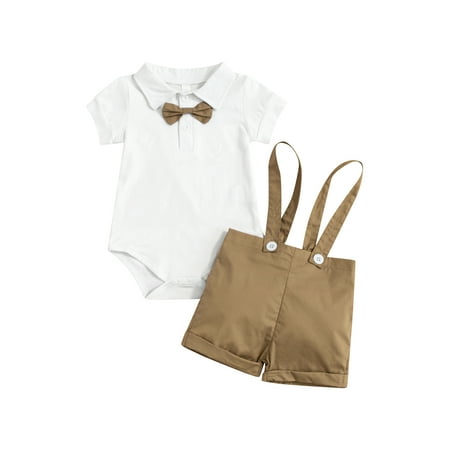 Afunbaby Baby Boys Gentleman Outfits Short Sleeve Polo Collar Romper + Suspender Shorts Summer Outfits
Afunbaby Baby Boys Gentleman Outfits Short Sleeve Polo Collar Romper + Suspender Shorts Summer Outfits