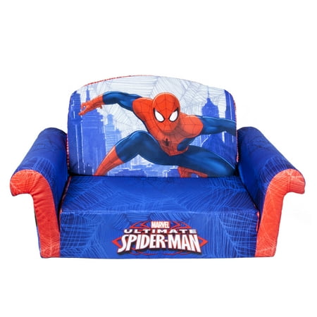 Marshmallow Furniture, Children's Upholstered 2 in 1 Flip Open Sofa, Marvel Spiderman, by Spin Master