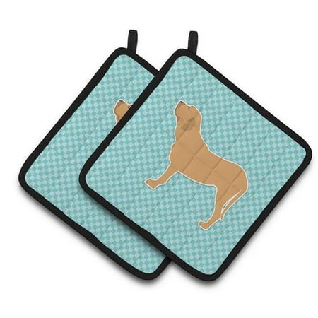 Fila Brasileiro Checkerboard Blue Pair of Pot Holders